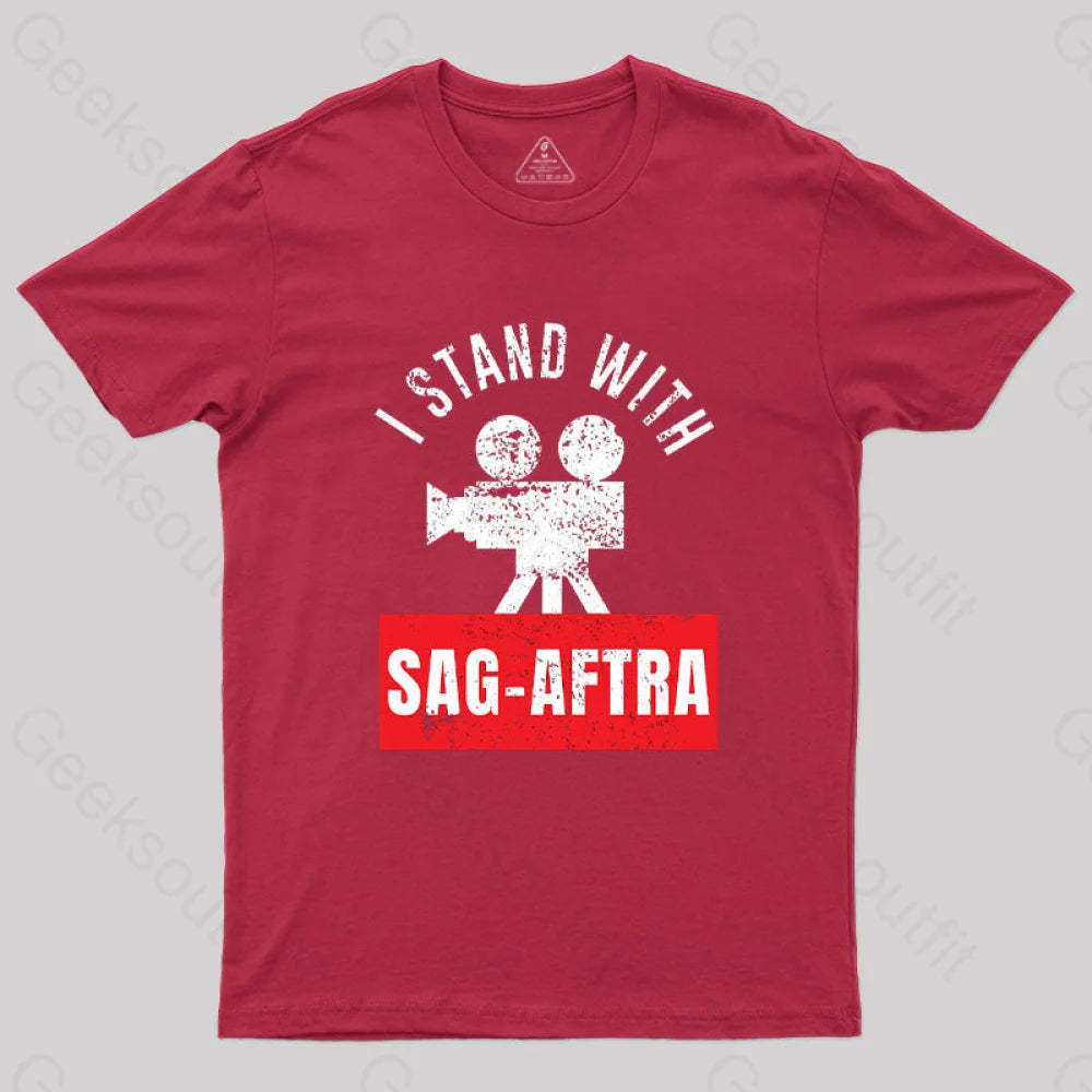 I Stand With The Sag-Aftra T-Shirt Red / S