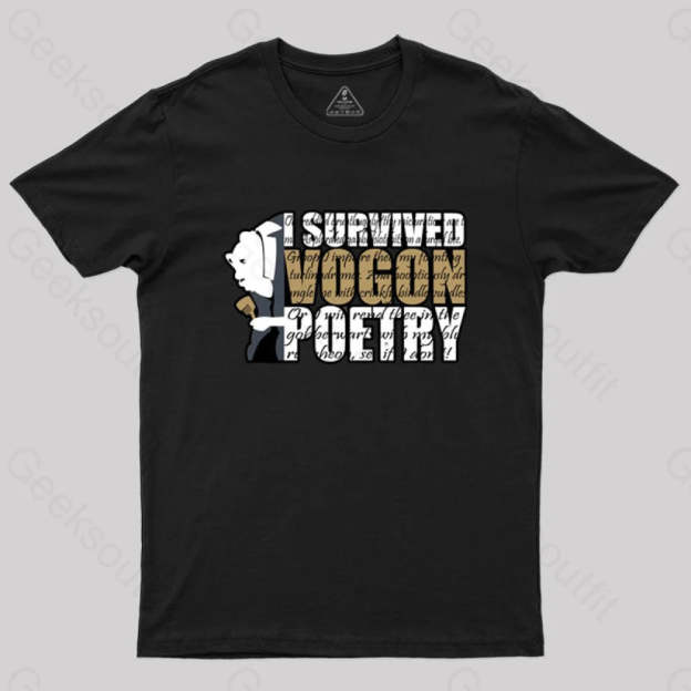 I Survived Vogon Poetry T-Shirt Black / S