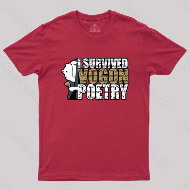 I Survived Vogon Poetry T-Shirt Red / S