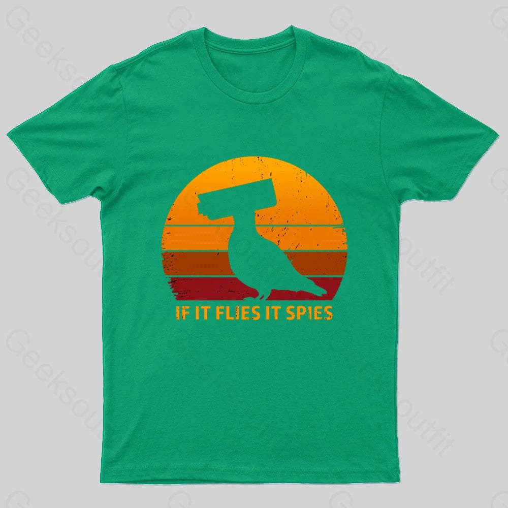 If It Flies Spies Geek T-Shirt Green / S