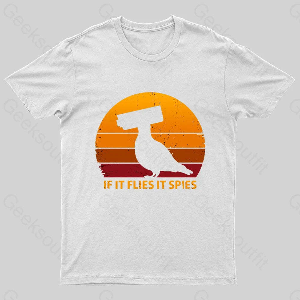 If It Flies Spies Geek T-Shirt White / S