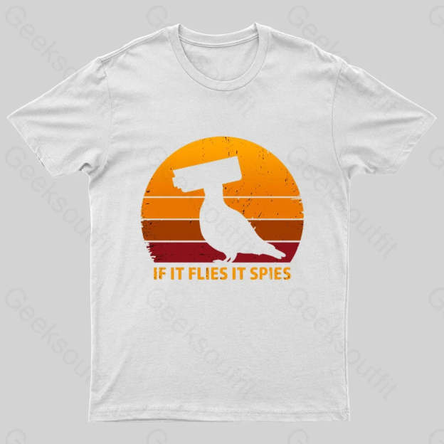 If It Flies Spies Geek T-Shirt White / S