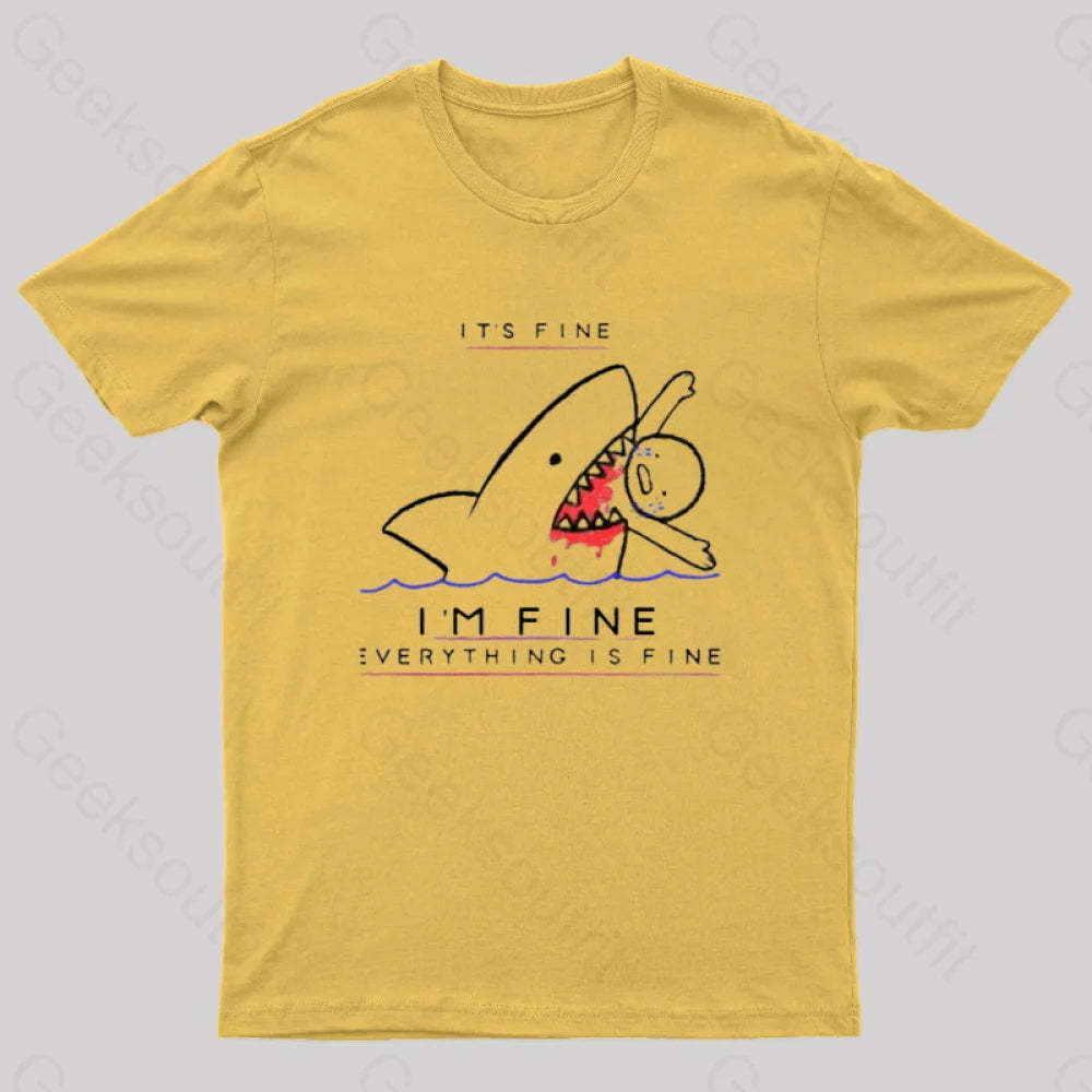 I’m Fine Geek T-Shirt Yellow / S