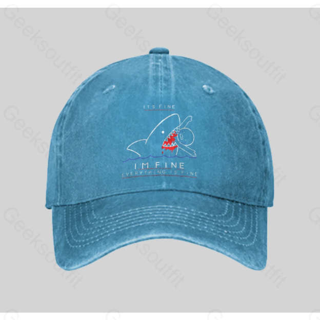 I¡¯m Fine Washed Vintage Baseball Cap Blue