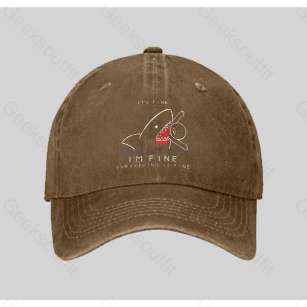 I¡¯m Fine Washed Vintage Baseball Cap Natural