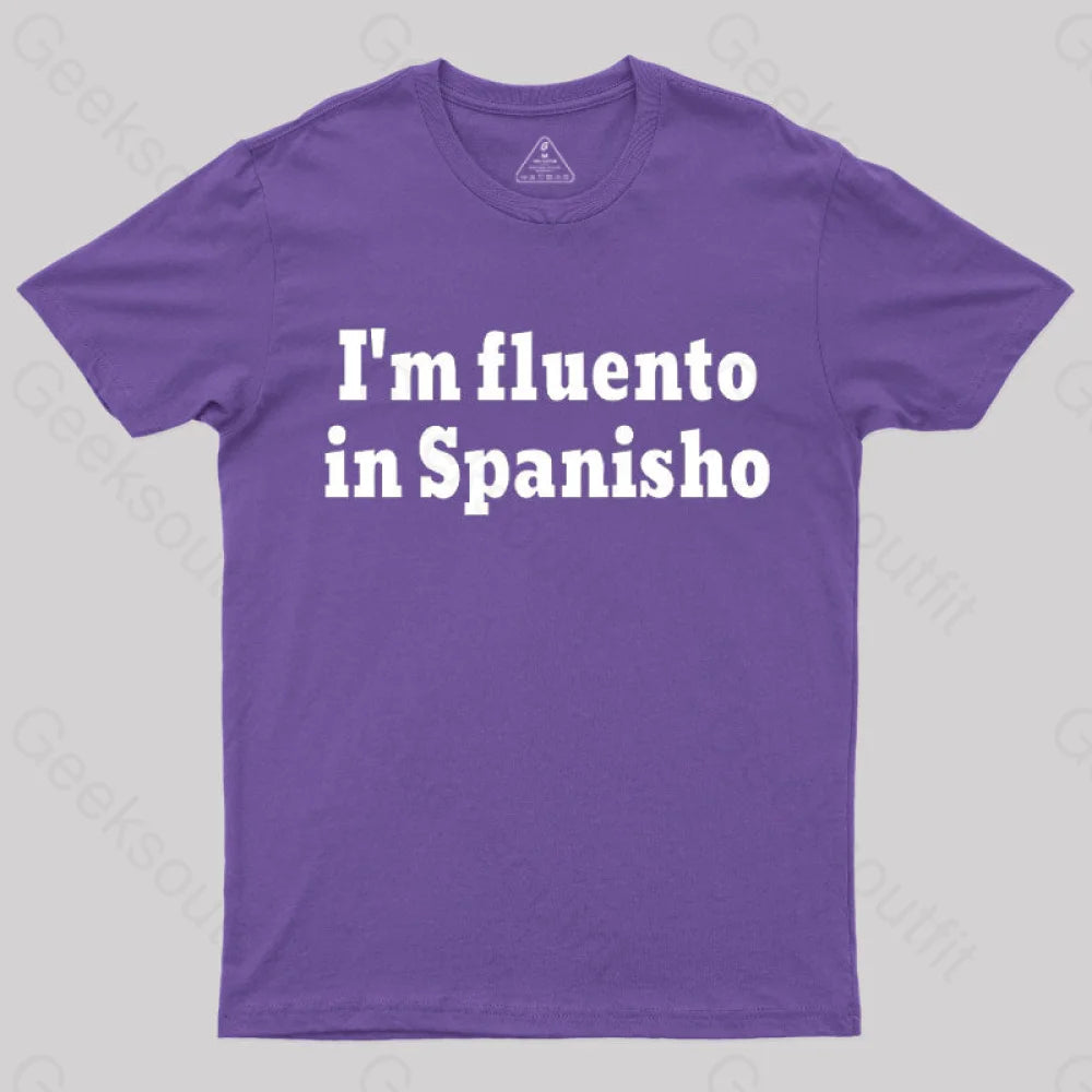 I¡¯m Fluento In Spanisho Nerd T-Shirt Purple / S