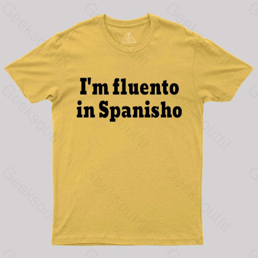 I¡¯m Fluento In Spanisho Nerd T-Shirt Yellow / S