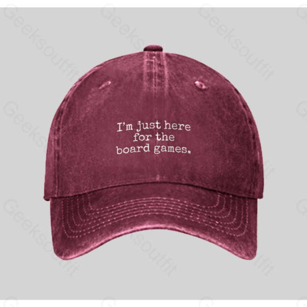 I¡¯m Just Here For The Board Games Washed Vintage Baseball Cap Red
