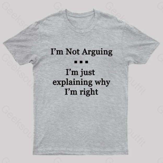 I’m Not Arguing Just Explaining Why Right Geek T-Shirt Grey / S