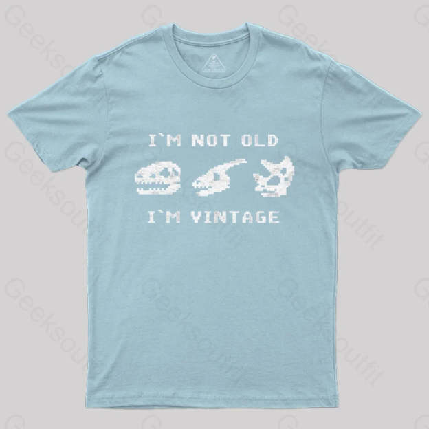 I’m Not Old Vintage - Funny Dinosaur Bones T-Shirt Light Blue / S