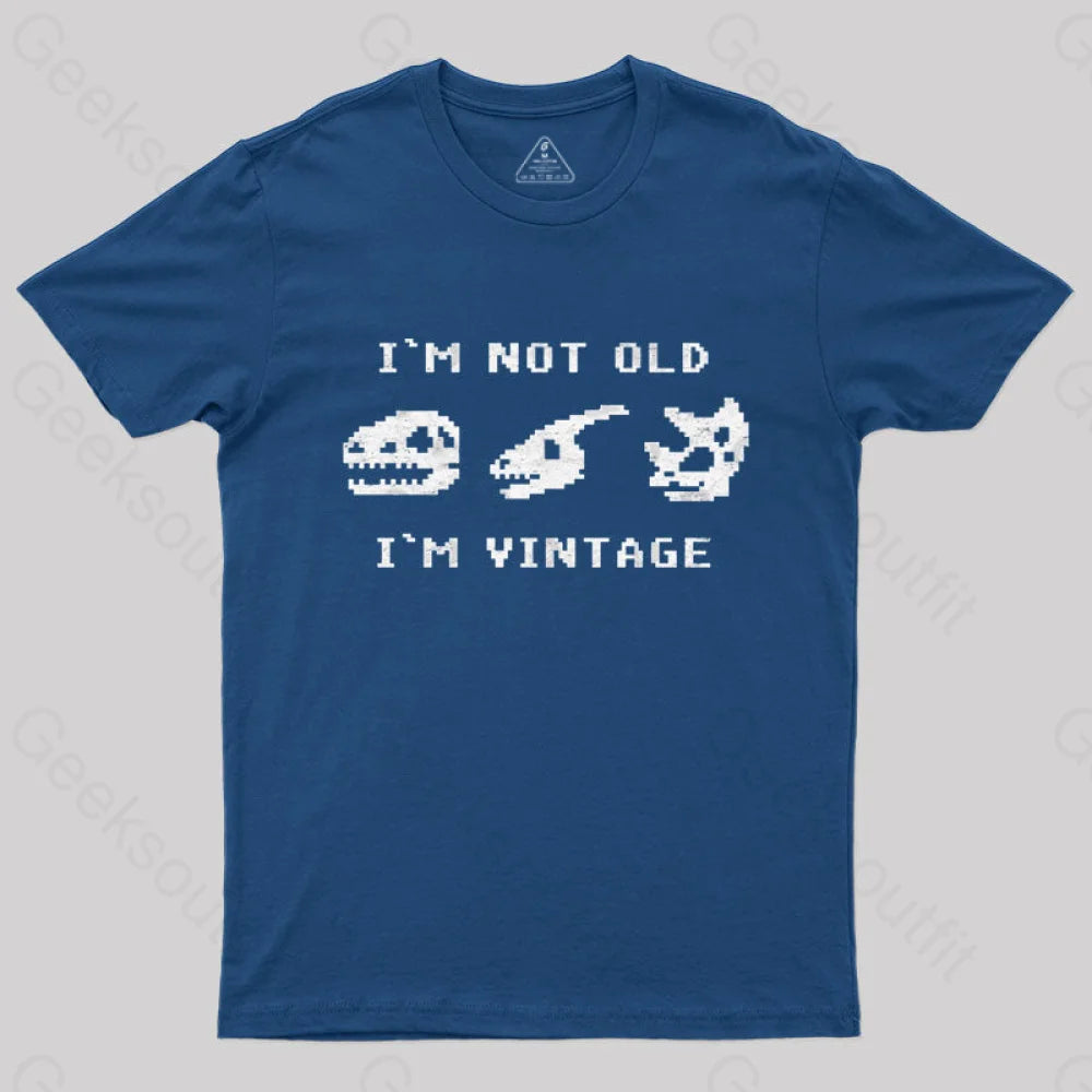 I’m Not Old Vintage - Funny Dinosaur Bones T-Shirt Navy / S