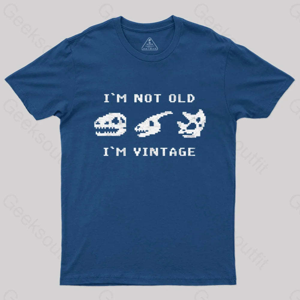 I’m Not Old Vintage - Funny Dinosaur Bones T-Shirt Navy / S