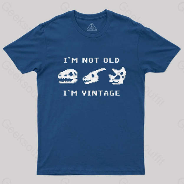 I’m Not Old Vintage - Funny Dinosaur Bones T-Shirt Navy / S