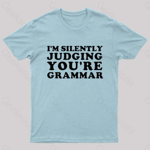I’m Silently Judging You’re Grammar Nerd T-Shirt Light Blue / S