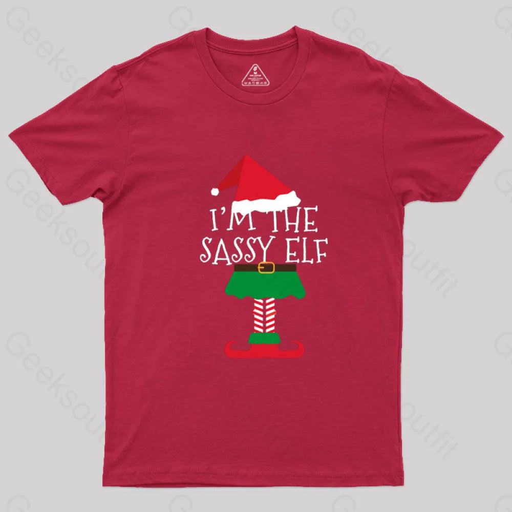 I’m The Sassy Elf T-Shirt Red / S