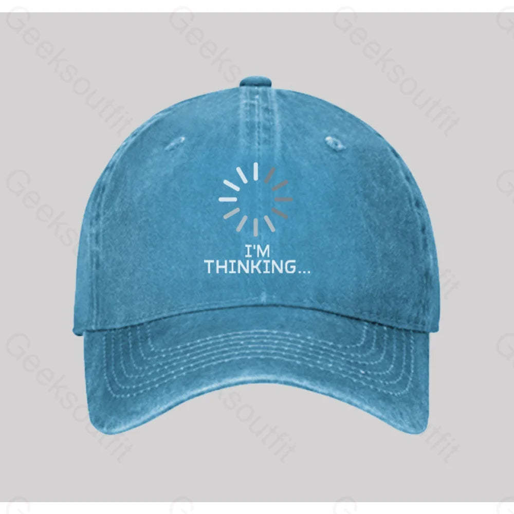 I¡¯m Thinking Loading Washed Vintage Baseball Cap Blue