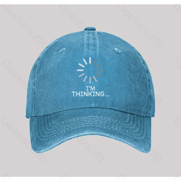 I¡¯m Thinking Loading Washed Vintage Baseball Cap Blue