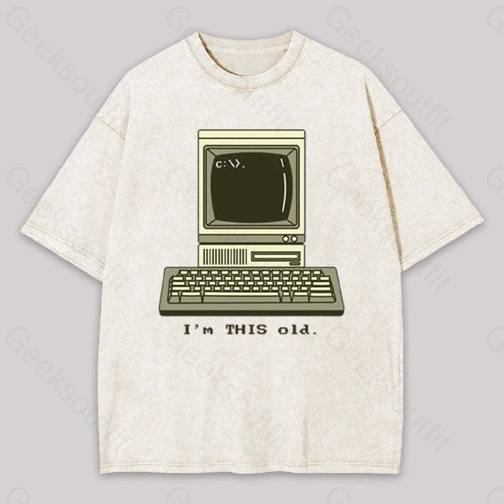 I?��m This Old Geek Washed T-Shirt Apricot / S