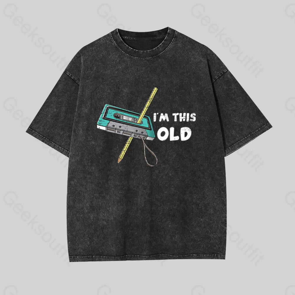 I??m This Old Geek Washed T-Shirt Black / S