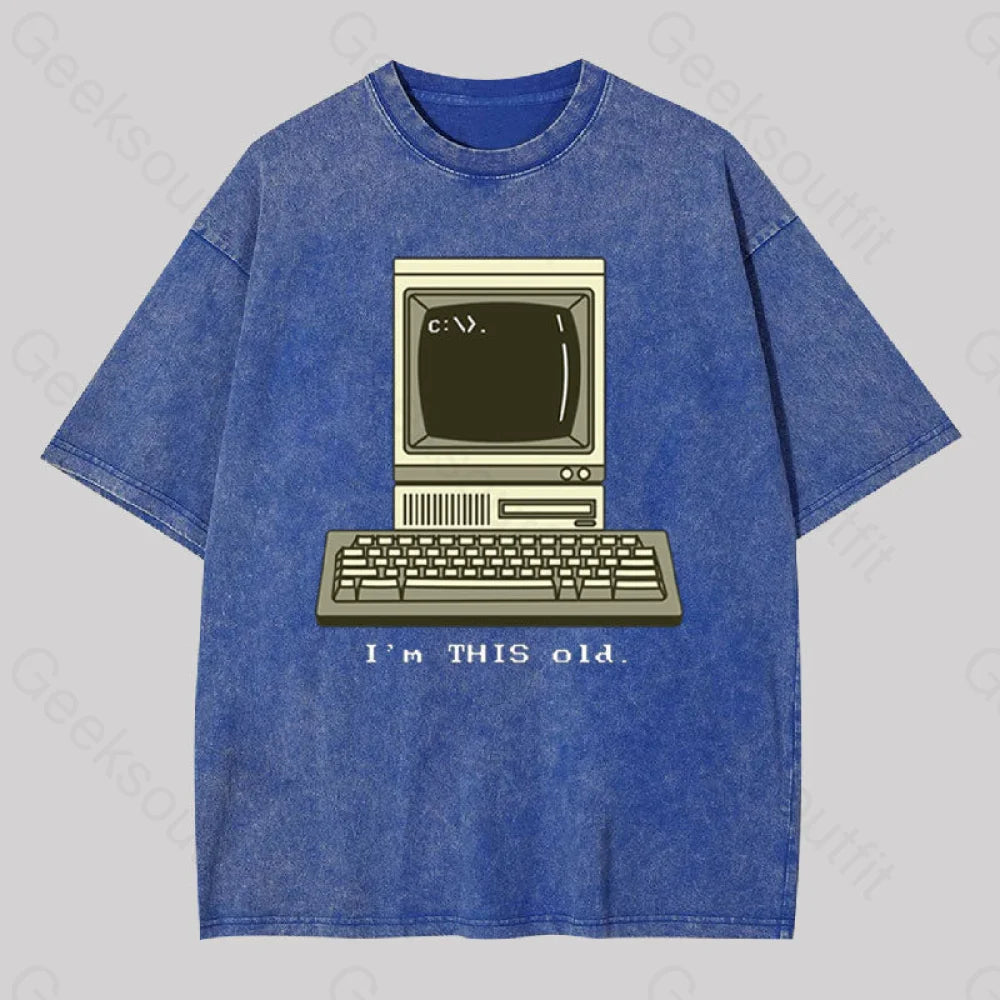 I?��m This Old Geek Washed T-Shirt Blue / S