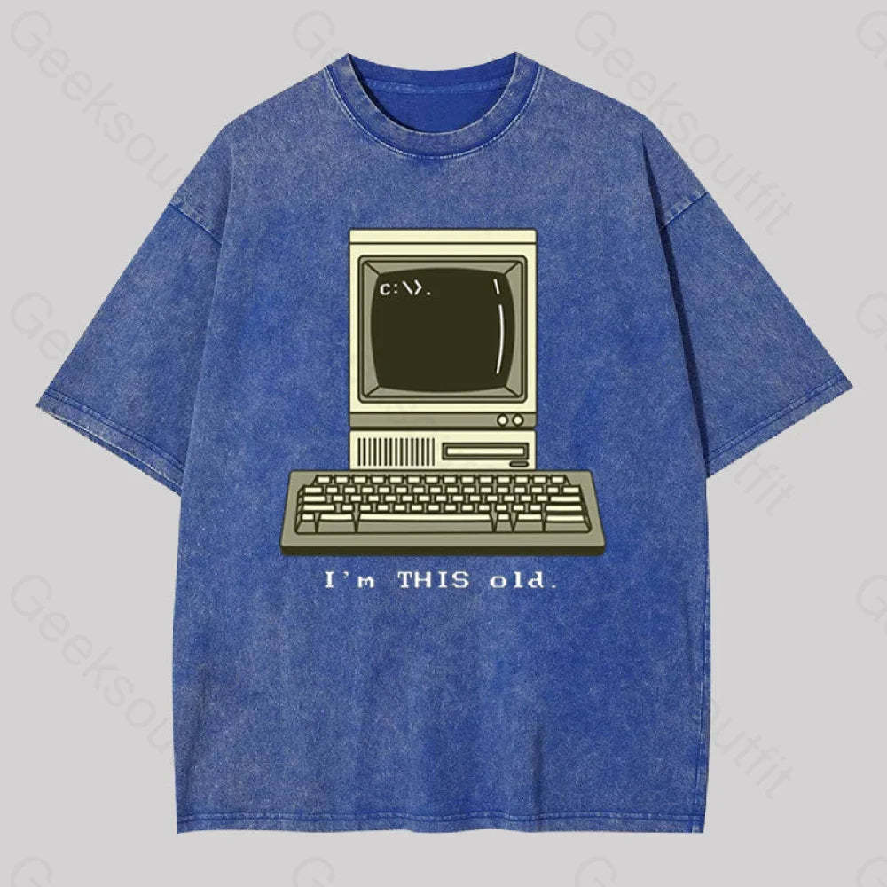 I?��m This Old Geek Washed T-Shirt Blue / S