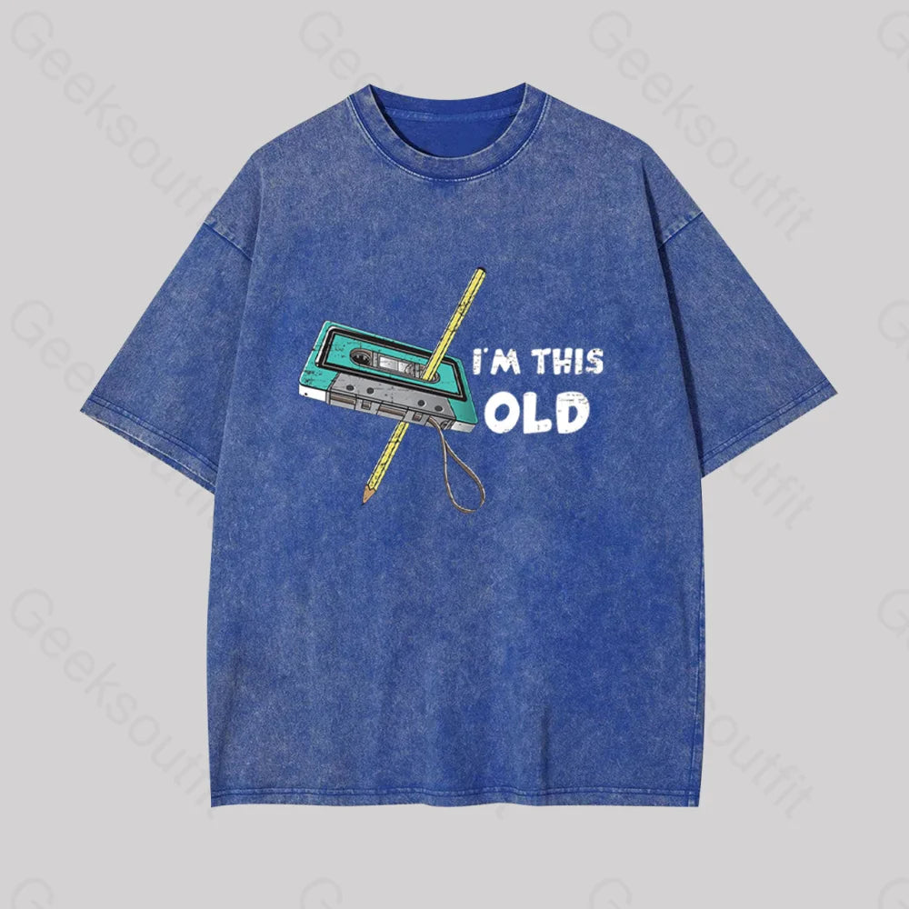 I??m This Old Geek Washed T-Shirt Blue / S