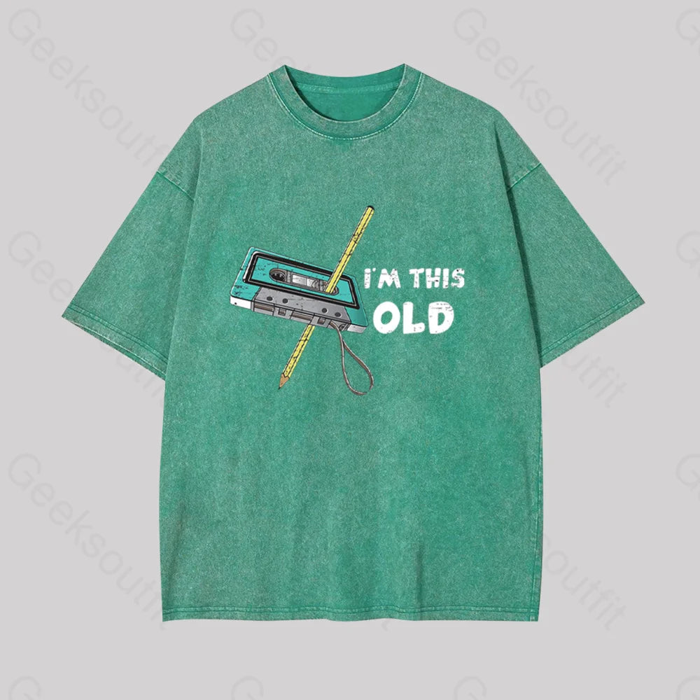 I??m This Old Geek Washed T-Shirt Grass Green / S