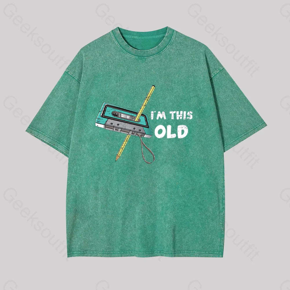 I??m This Old Geek Washed T-Shirt Grass Green / S