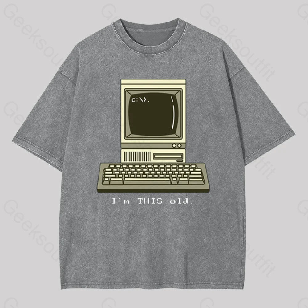 I?��m This Old Geek Washed T-Shirt Grey / S