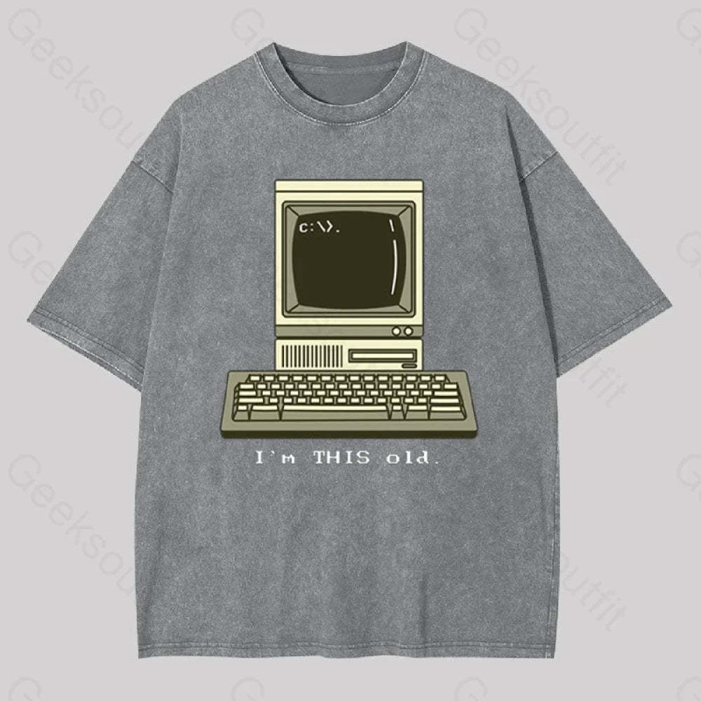 I?��m This Old Geek Washed T-Shirt Grey / S