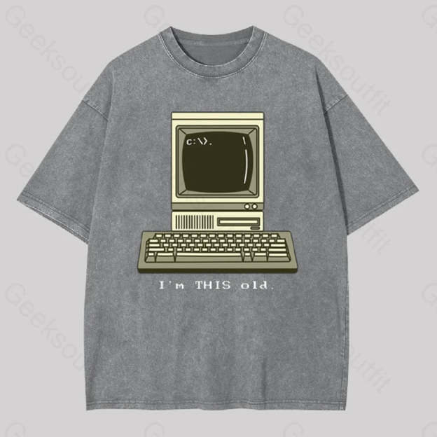 I?��m This Old Geek Washed T-Shirt Grey / S