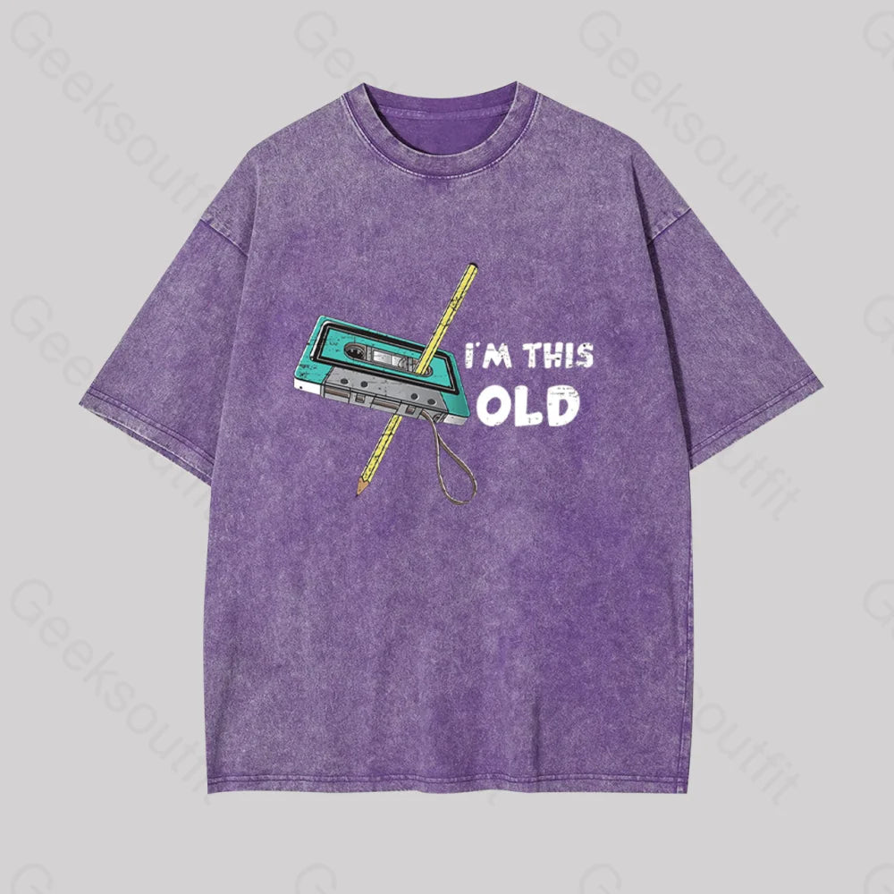 I??m This Old Geek Washed T-Shirt Purple / S