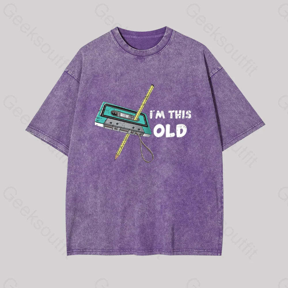 I??m This Old Geek Washed T-Shirt Purple / S