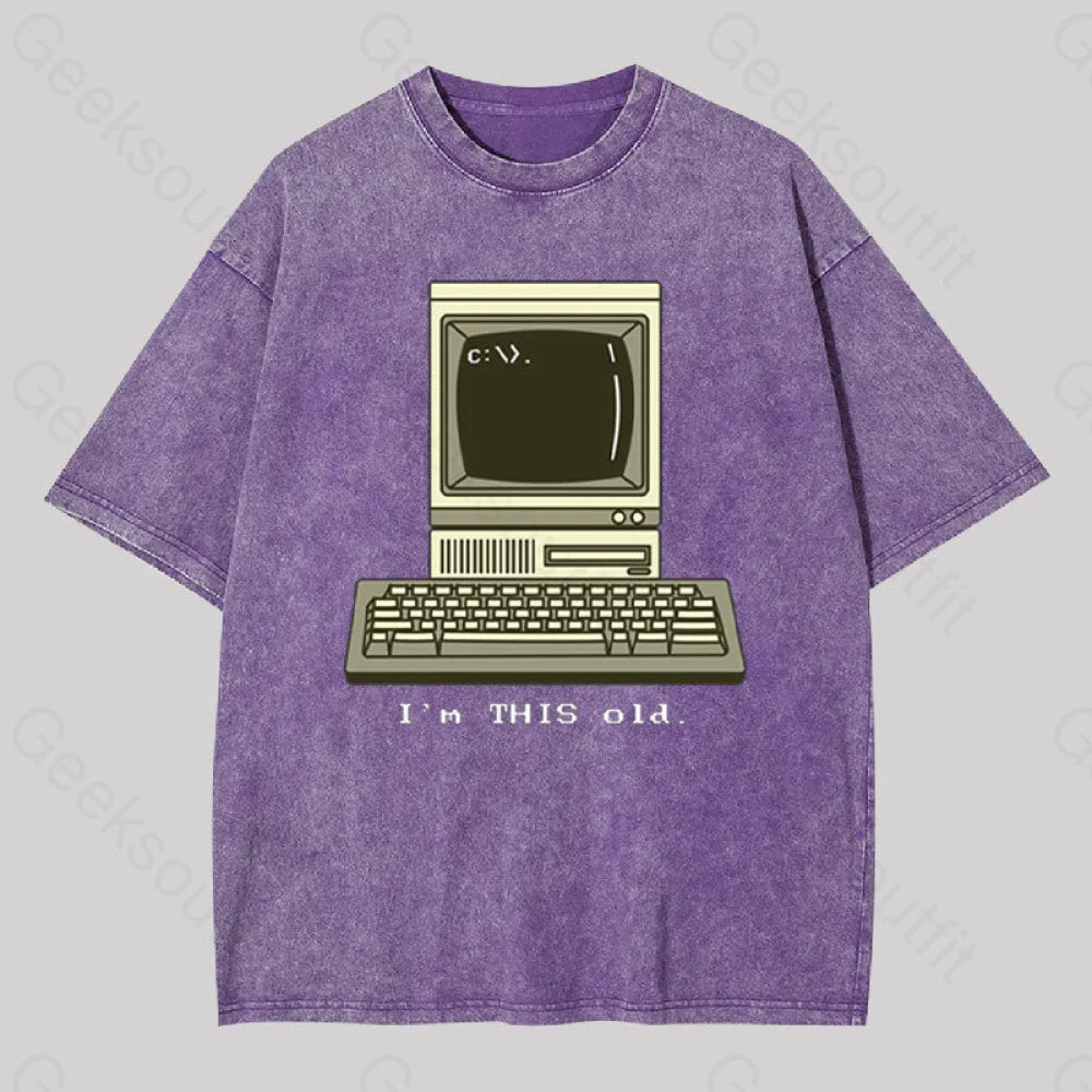 I?��m This Old Geek Washed T-Shirt Purple / S