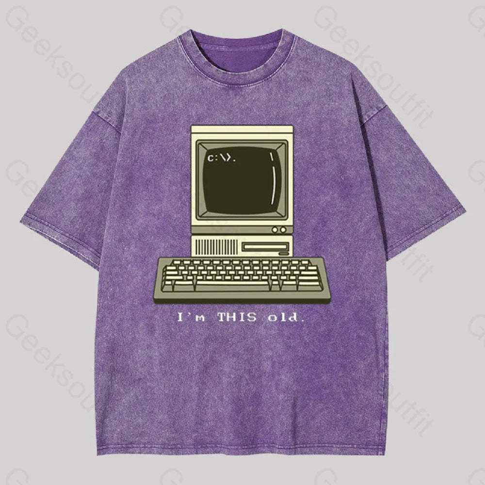 I?��m This Old Geek Washed T-Shirt Purple / S