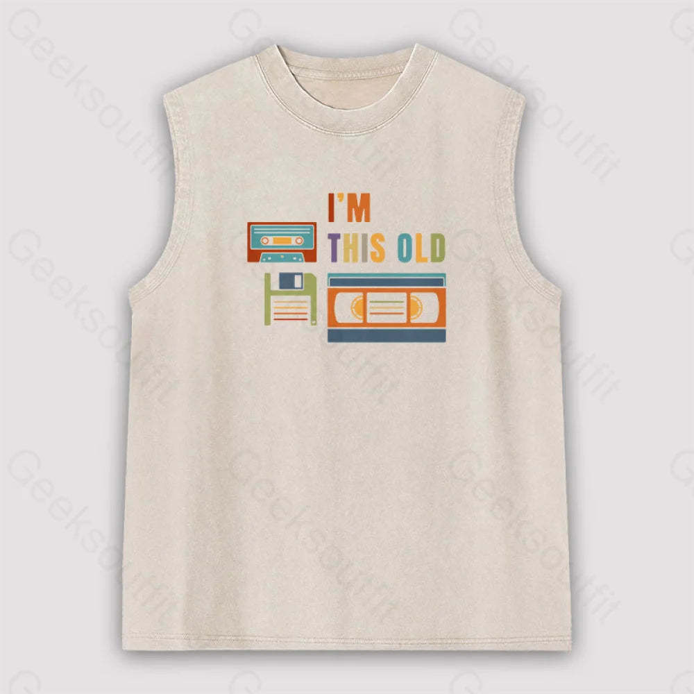 Im This Old Vintage Unisex Washed Tank Apricot / S