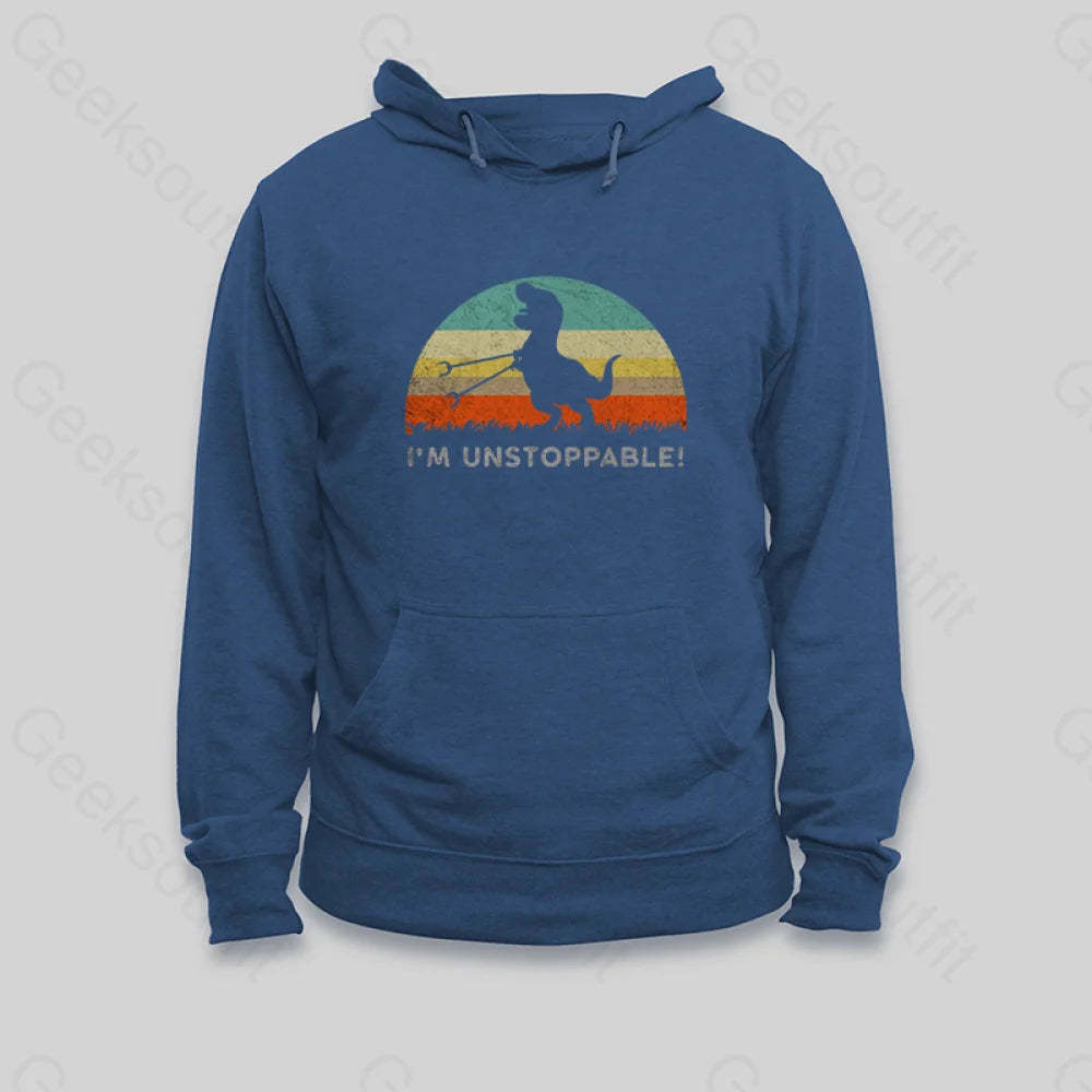 I¡¯m Unstoppable T-Rex Hoodie Dark Blue / S