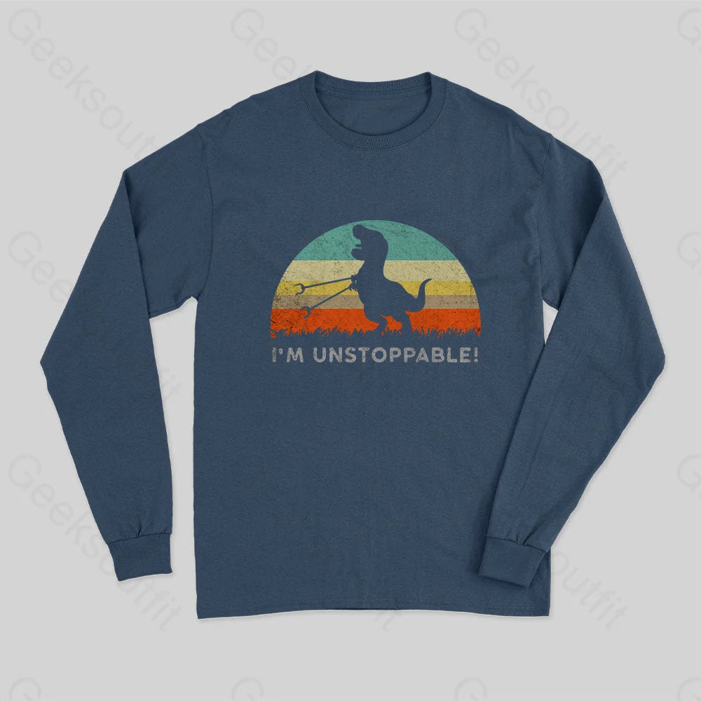 I?��m Unstoppable T-Rex Long Sleeve T-Shirt Navy / S