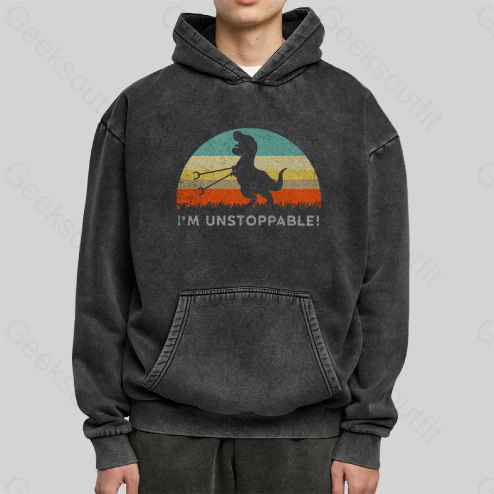 I¡¯m Unstoppable T-Rex Washed Hoodie