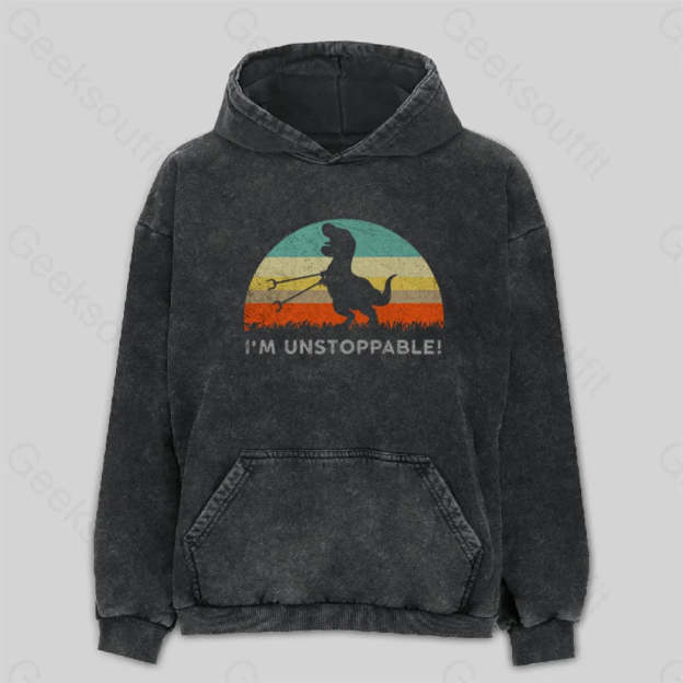 I¡¯m Unstoppable T-Rex Washed Hoodie M
