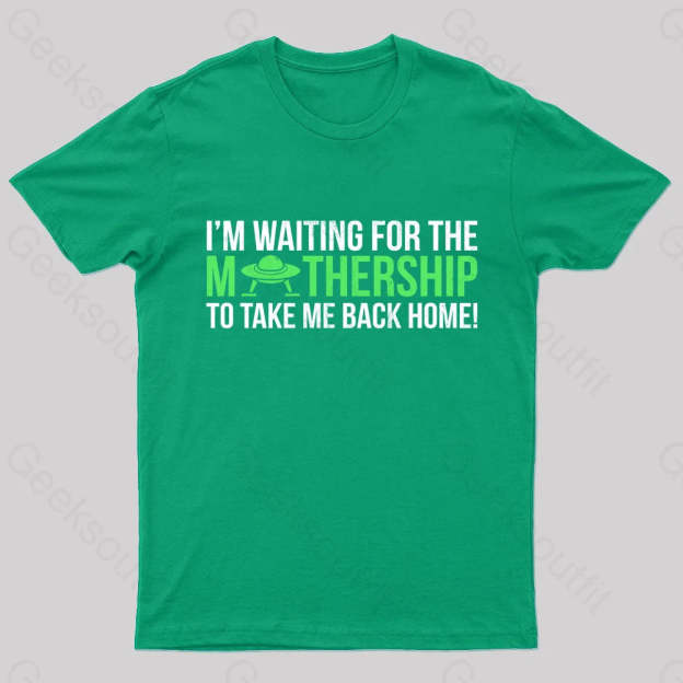 I’m Waiting For The Mothership Nerd T-Shirt Green / S