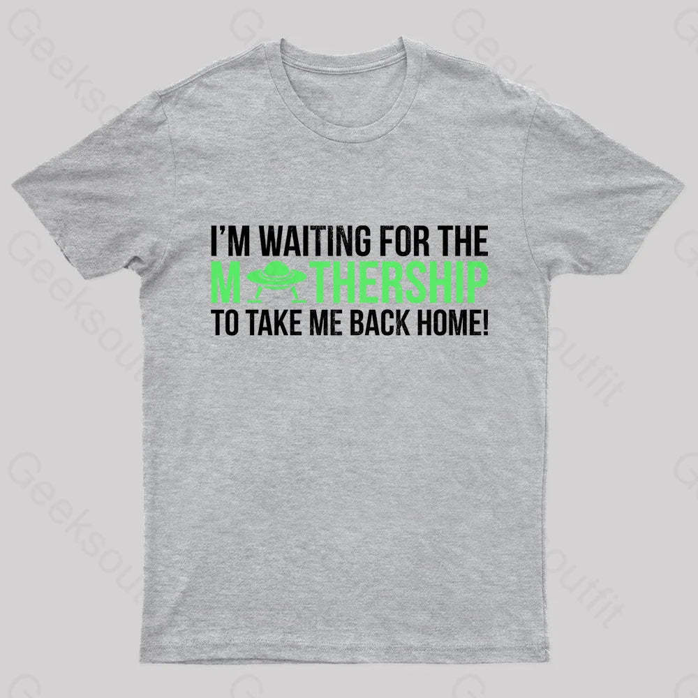 I’m Waiting For The Mothership Nerd T-Shirt Grey / S
