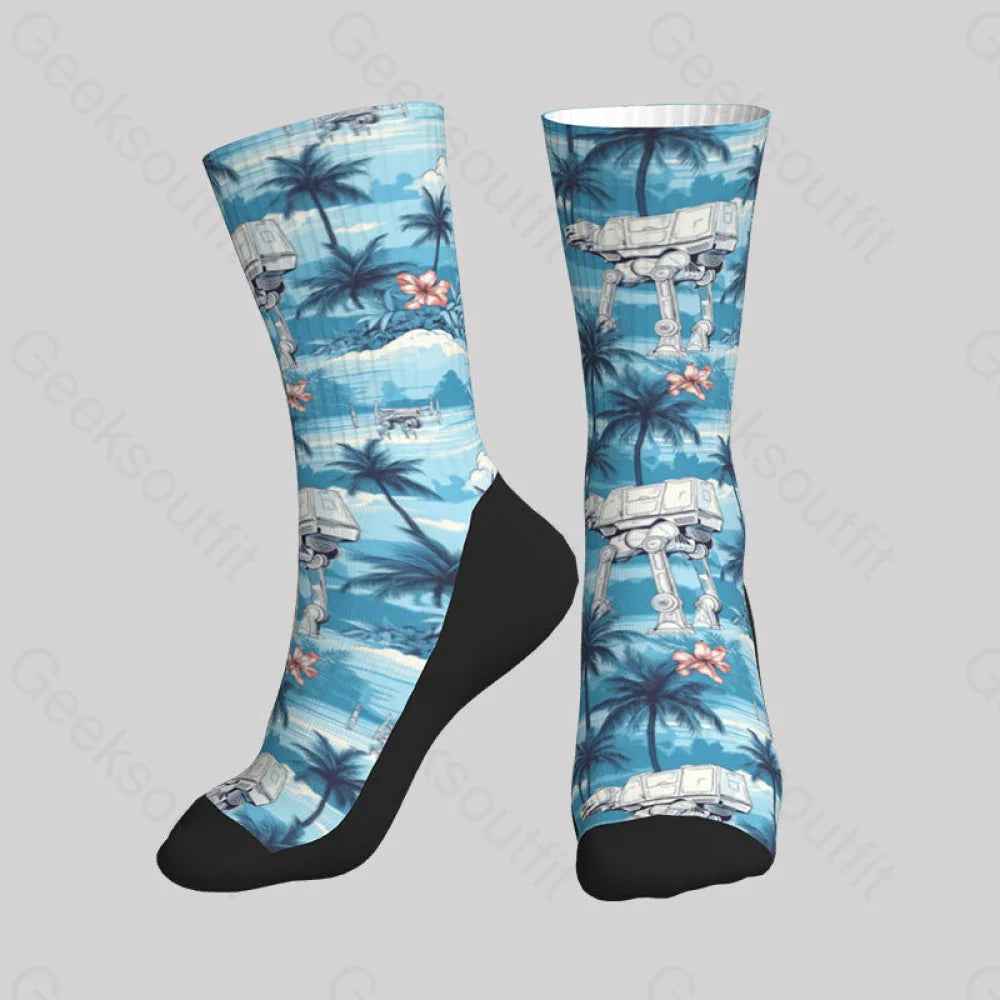 Imperial Walker Blue Hawaiian Beach Men’s Socks
