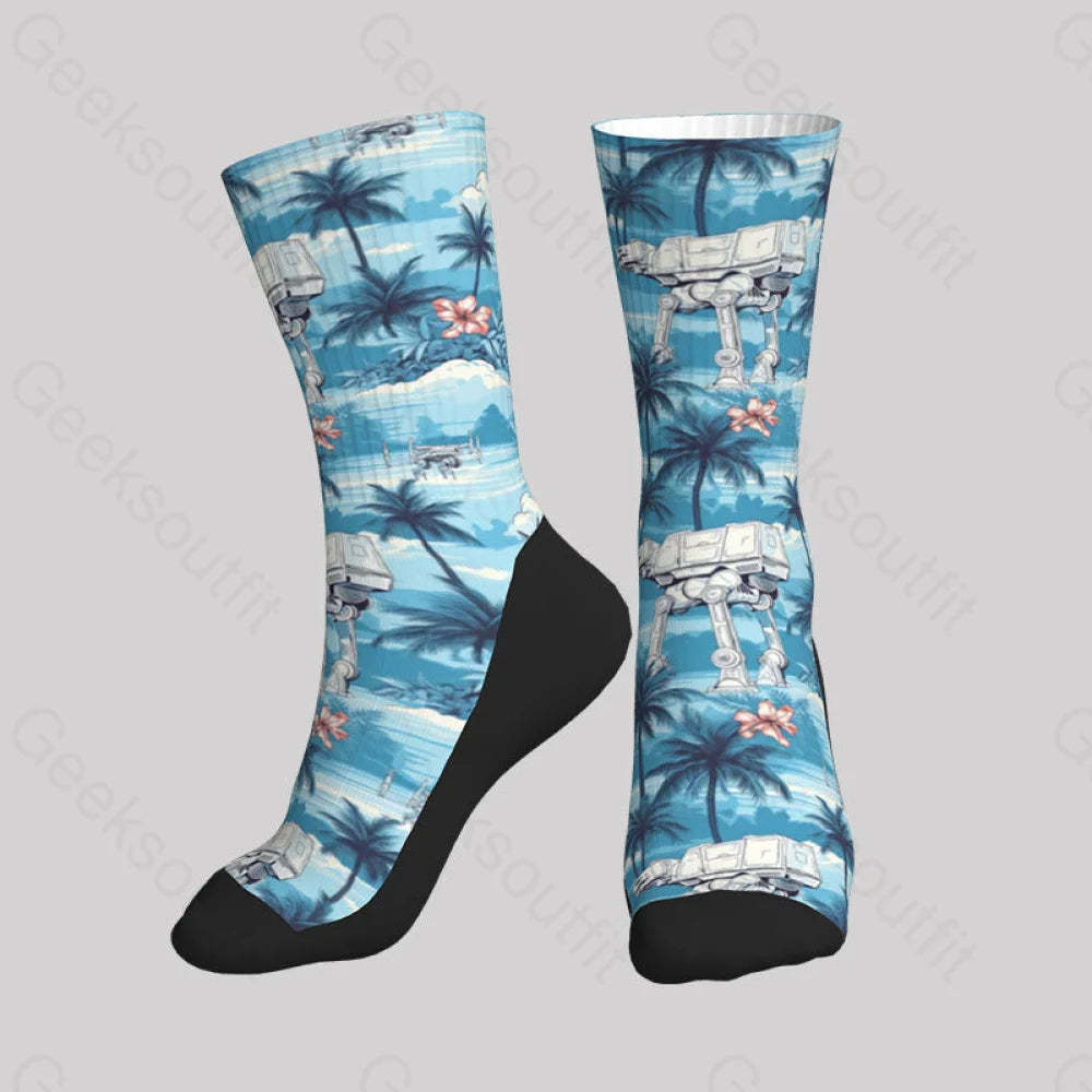 Imperial Walker Blue Hawaiian Beach Men’s Socks