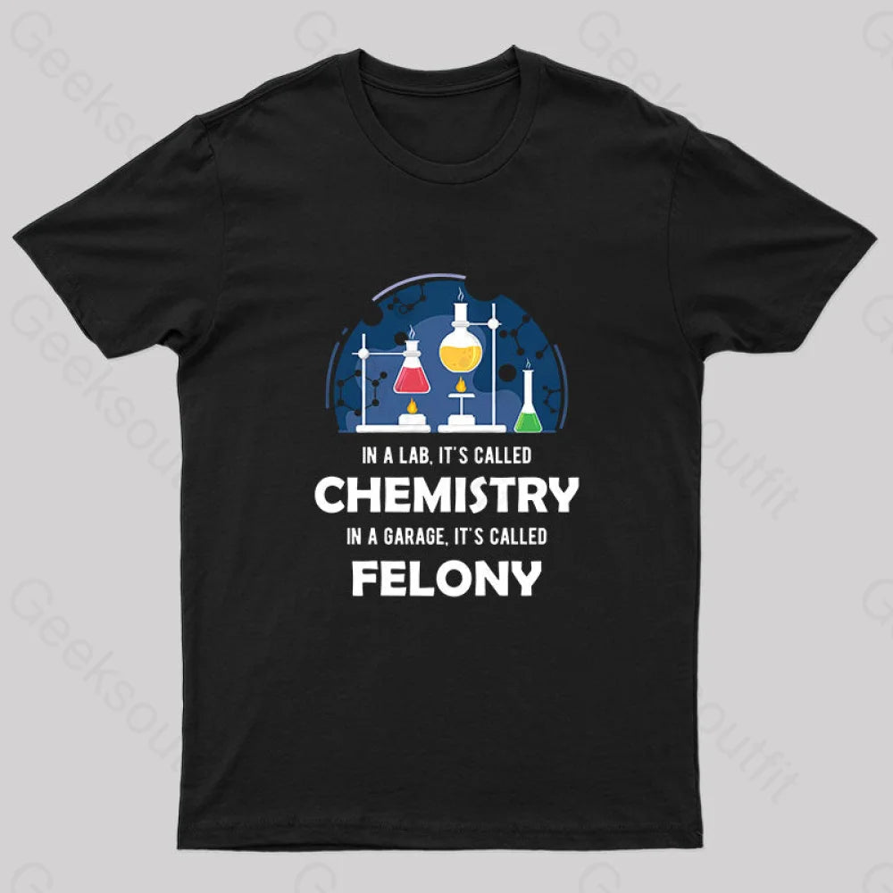 In A Lab It’s Called Chemistry Nerd T-Shirt Black / S