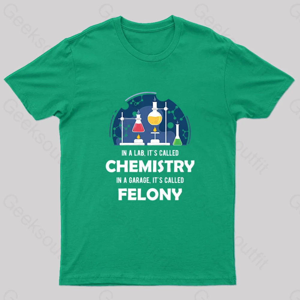In A Lab It’s Called Chemistry Nerd T-Shirt Green / S