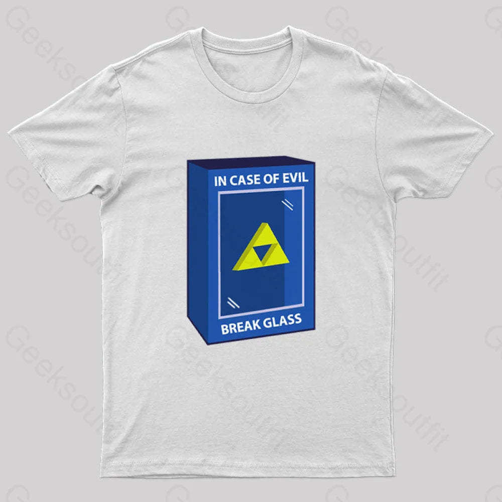 In Case Of Evil Nerd T-Shirt White / S