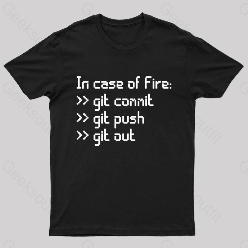 In Case Of Fire Nerd T-Shirt Black / S