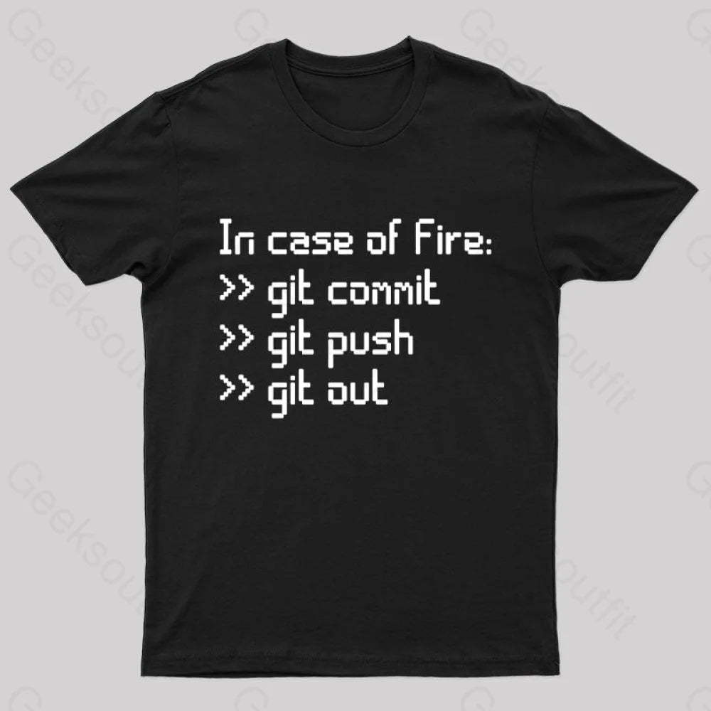 In Case Of Fire Nerd T-Shirt Black / S