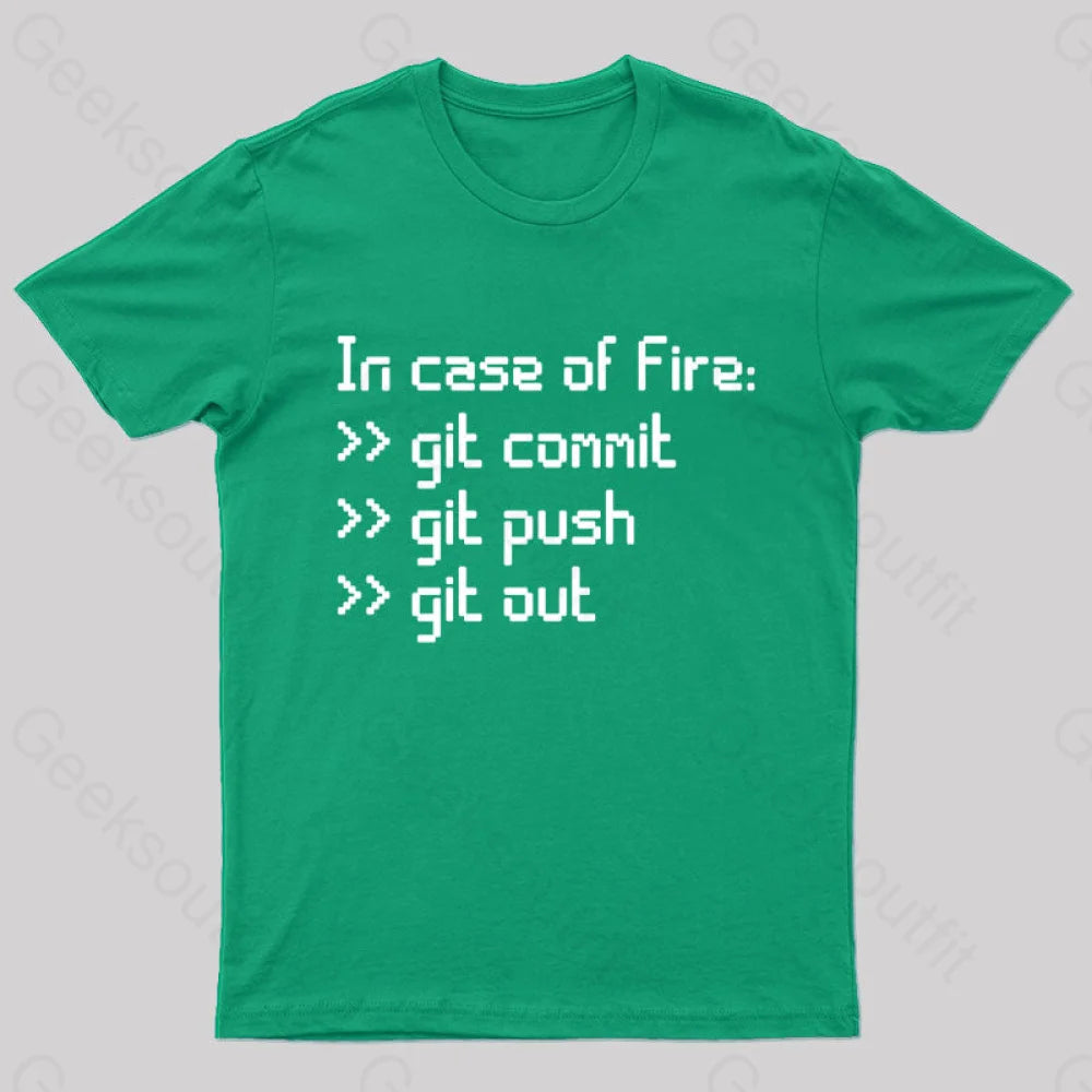 In Case Of Fire Nerd T-Shirt Green / S